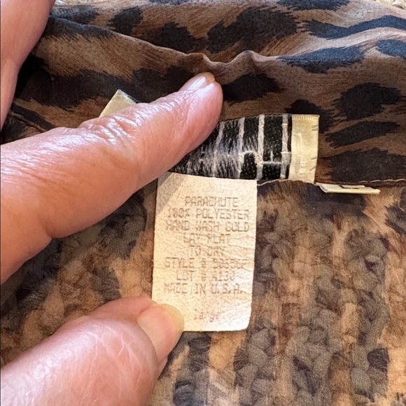 Vintage Parachute London Leopard Print Sheer Top. Large - Picture 6 of 9